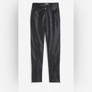 H&M Black faux Leather biker Pants